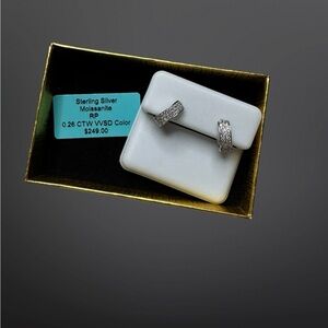 Moissanite Sterling Silver Hoop Earrings